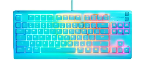 Tastatura Gaming SteelSeries Apex 3 TKL, USB, Iluminare RGB, Layout US, Switch-uri Whisper-Quiet (Albastru)