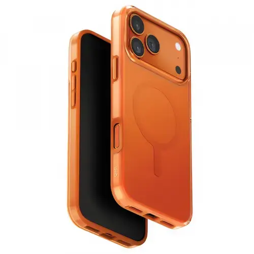 Husa MagSafe pentru Apple iPhone 17 Pro, UNIQ, Clario MagClick, Portocaliu