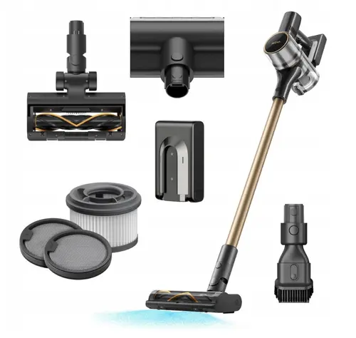 Aspirator vertical MOVA S5 Sense, 570 W, Autonomie 90 minute, Putere de aspirare 190 AW, 27kPa, 150.000 RPM, Recipient 0.6 l (Auriu/Negru)