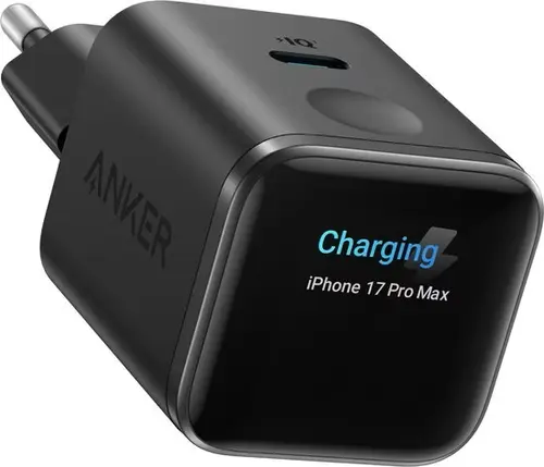 Incarcator Retea Anker Nano Charger Display A121DG11, 45W, 3A, 1 x USB-C (Negru)