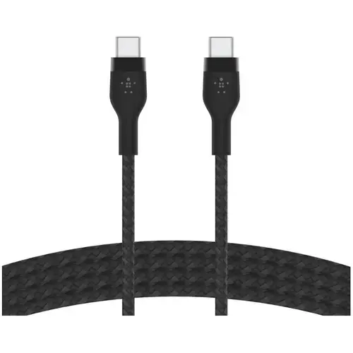 Cablu Belkin BOOST CHARGE PRO Flex USB-C catre USB-C 2.0, Silicon impletit, 2M, Negru