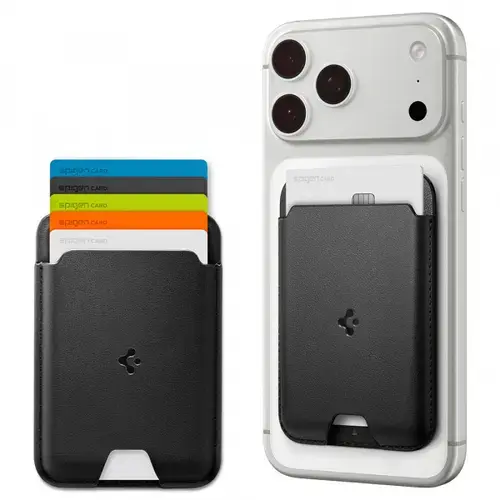 Portofel MagSafe, Spigen, Valentinus MagFit, Negru