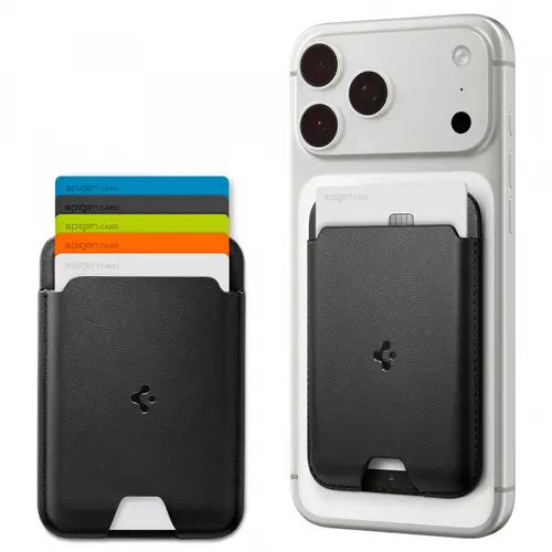 Portofel MagSafe, Spigen, Valentinus MagFit, Negru