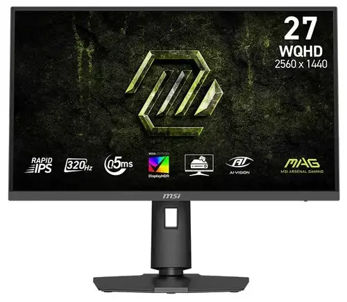 Monitor Gaming Rapid IPS LED MSI 27inch MAG 274QPF X32, WQHD (2560 x 1440), HDMI, DisplayPort, Pivot, 320 Hz, 0.5 ms (Negru)