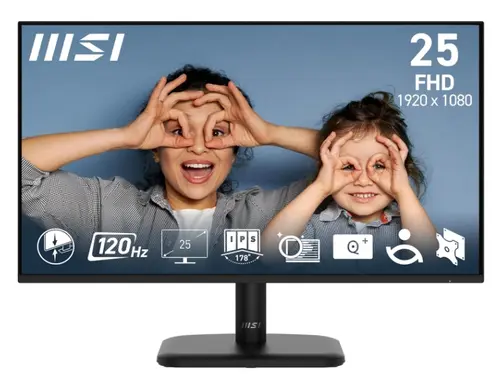 Monitor IPS LED MSI 24.5inch PRO MP251L E2, Full HD (1920 x 1080), VGA, HDMI, 120 Hz, 1 ms (Negru)