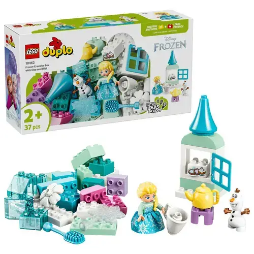 LEGO® DUPLO Cutie creativa cu Elsa și Olaf din Regatul de gheata 10462, 37 de piese