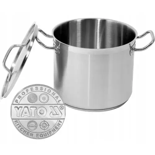Oala inalta cu capac, Yato YG-00003, 24x20cm, 9L, inox, pentru toate tipurile de plite