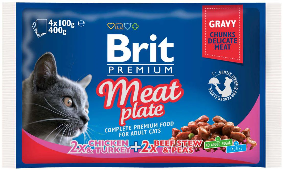 BRIT PREMIUM plic, MULTIPACK Carne 400g (4x100g)