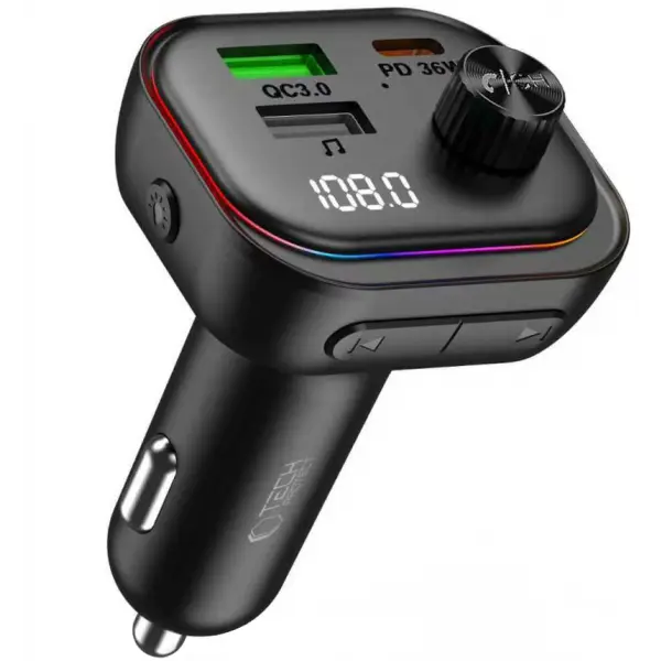 Modulator FM Bluetooth Tech-Protect CC07, 2 x USB-A - 1 x USB-C