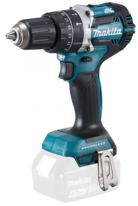 Masina de gaurit si insurubat cu percutie Makita DHP484Z, fara acumulator si incarcator, Li-Ion, 18 V, 54 Nm, Led iluminare