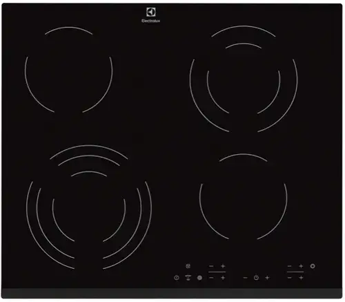 Plita incorporabila Electrolux EHF6343FOK, Vitroceramica, 4 zone gatit, Touch control (Negru)