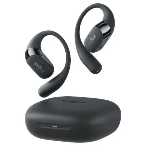 Casti alergare wireless Shokz OpenFit 2 Plus, autonomie 11-48 ore, Bluetooth 5.4, MultiPoint Pairing, IP55 (Negru)