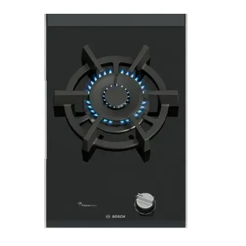 Plita incorporabila Bosch PRA3A6I10, 1 zona de gatit, 30 cm, Arzator Wok pana la 6 kW (Negru)