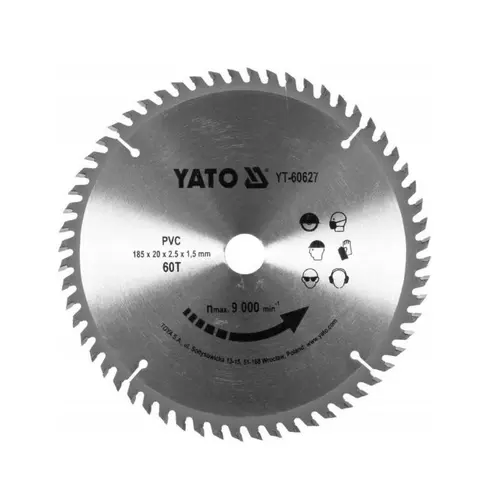 Disc circular pentru PVC, Yato YT-60627, 185x20x2.5mm