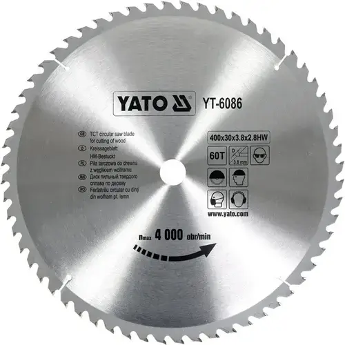 Disc fierastrau circular pentru lemn 400x60x30MM, Yato YT-6086
