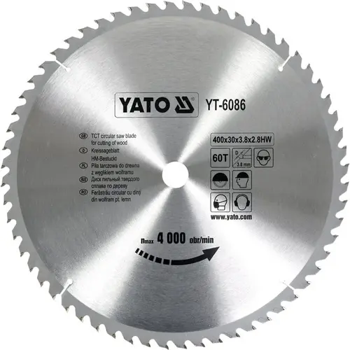 Disc fierastrau circular pentru lemn 400x60x30MM, Yato YT-6086