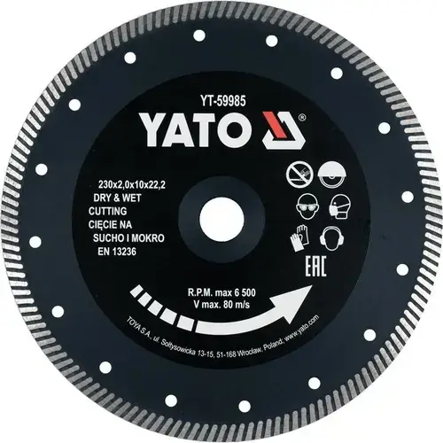 Disc Diamantat Yato YT-59985, 230x22.2x2mm