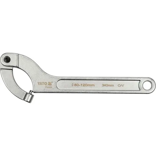 Cheie carlig  YATO YT-01678, Otel vanadiu, 80 - 120 mm, Argintiu