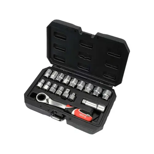 Set 17 capete cheie/maner Yato YT-38653, Otel, 1/2inch/3/8inch