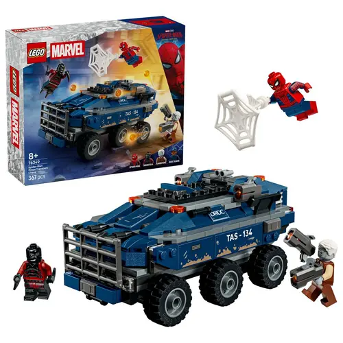LEGO® Marvel Spiderman Urmarire cu Omul Paianjen si masina inchisorii 76349, 367 de piese