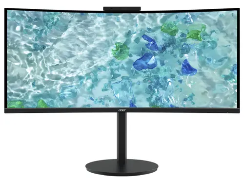 Monitor VA LED Acer Vero 34inch CB343CURJ0, UWQHD (3440 x 1440), HDMI, DisplayPort, Ecran curbat, Boxe, Webcam, 120 Hz, 4 ms (Negru)