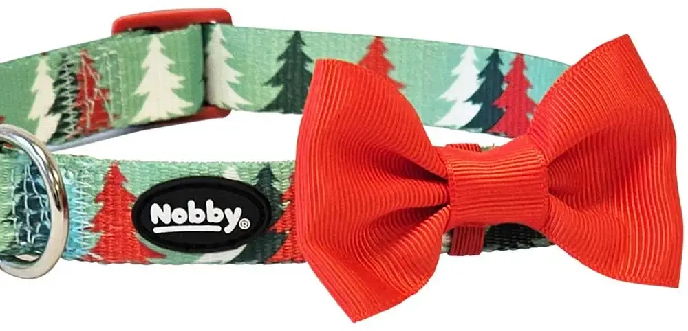 NOBBY Zgardă pentru câini , cu Fundiţă,  Xmas, ed. Crăciun