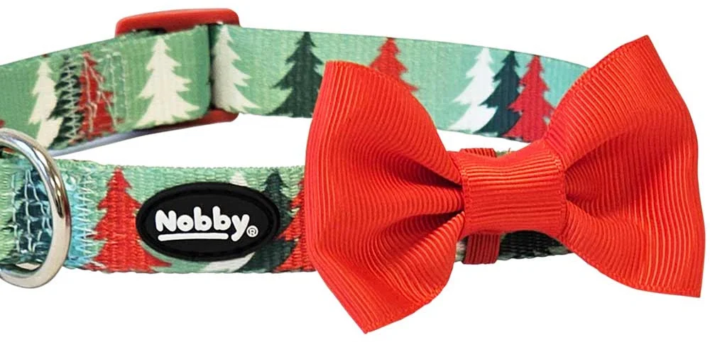 NOBBY Zgardă pentru câini , cu Fundiţă,  Xmas, ed. Crăciun