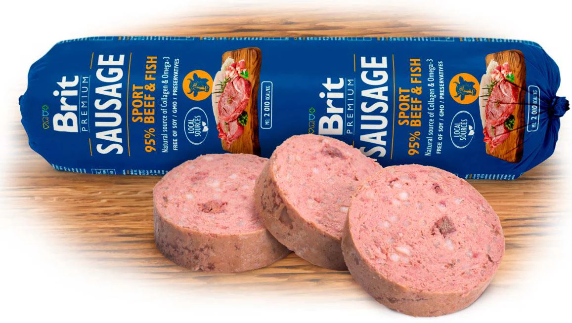 BRIT PREMIUM Salam pentru câini, Sport, cu Vită şi Peşte 800g