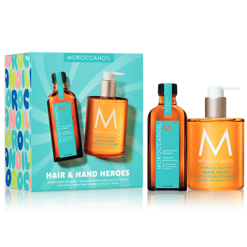 Set par si maini Moroccanoil Summer Kit Original Hand & Hair Heroes 100ml+360ml