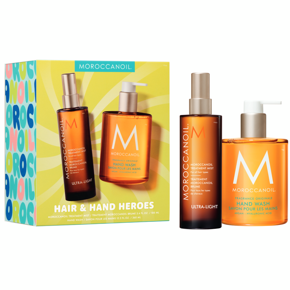 Set par si maini Moroccanoil Summer Kit Mist Hand & Hair Heroes 100ml+360ml
