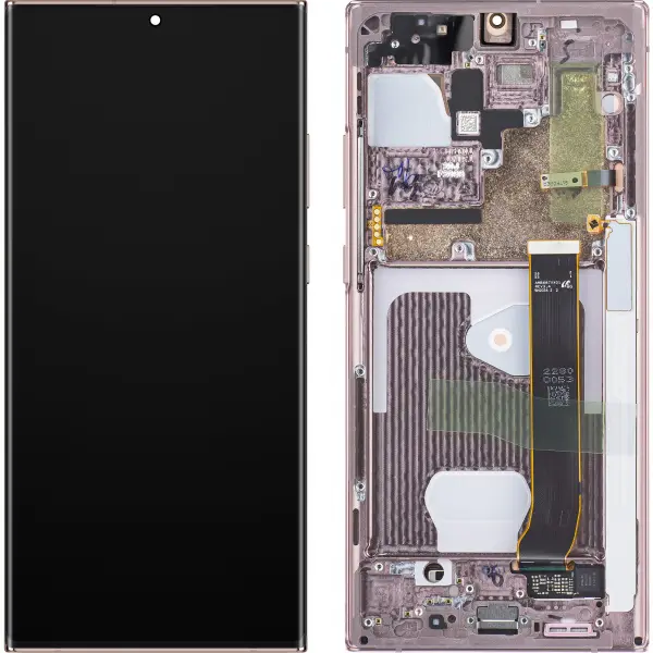 Display cu Touchscreen Samsung Galaxy Note 20 Ultra 5G N986 / Note 20 Ultra N985, cu Rama, Bronz (Mystic Bronze), Service Pack GH82-31453D