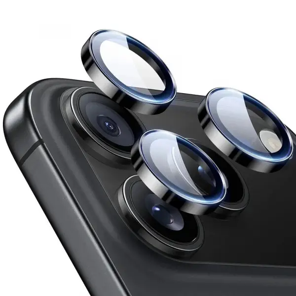 Folie de protectie Camera Spate ESR Armorite pentru Apple iPhone 17 Pro Max, Sticla Securizata, Set 2 bucati, Neagra