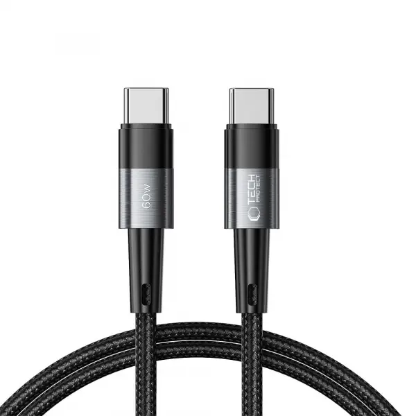 Cablu Date si Incarcare USB-C - USB-C Tech-Protect Ultraboost, 60W, 1m, Gri