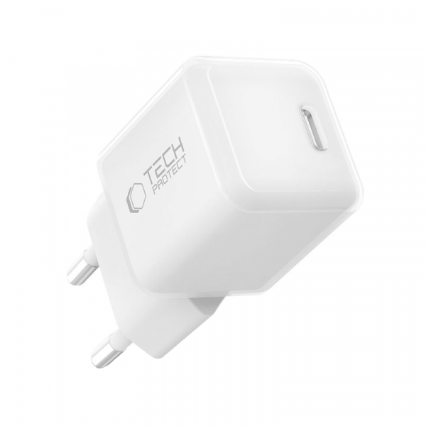 Incarcator Retea Tech-Protect NCM25, 25W, 3A, 1 x USB-C, Alb