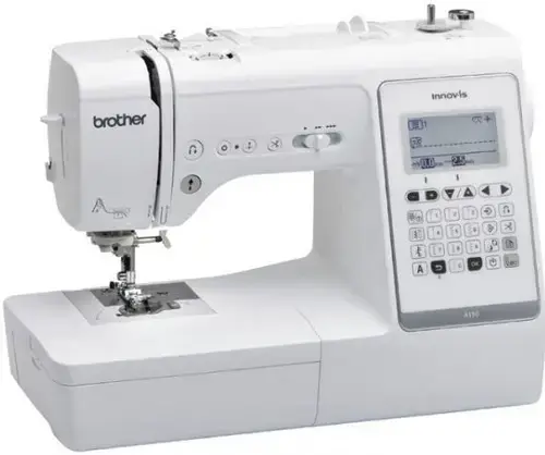 Masina de cusut computerizata Brother A150VM1, 150 Cusaturi, 10 Broderi, 850 Imp/min, Iluminare LED, Ecran LCD (Alb)