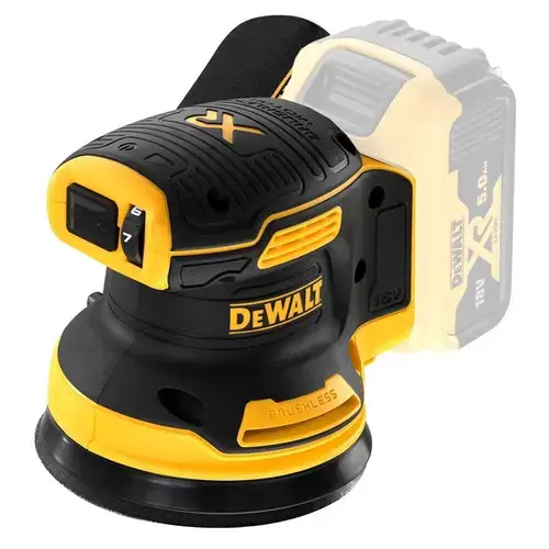 Slefuitor orbital cu excentric Dewalt DCW210N, 18 V, XR, 125 MM, fara acumulator si incarcator (Negru/Galben)