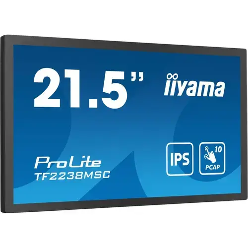 Monitor IPS LED Iiyama, 21.5inch TF2238MSC-B1, Full HD (1920 x 1080), HDMI, DisplayPort, Boxe, Touchscreen (Negru)