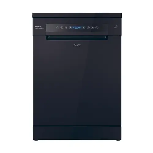 Masina de spalat vase independenta Candy Rapido CF 5C6F0B, 15 seturi, 8 programe, Clasa C, Wi-Fi, Wash & Dry 35', Motor Speed-Drive Inverter, Automatic Open Door, 60 cm (Negru)​