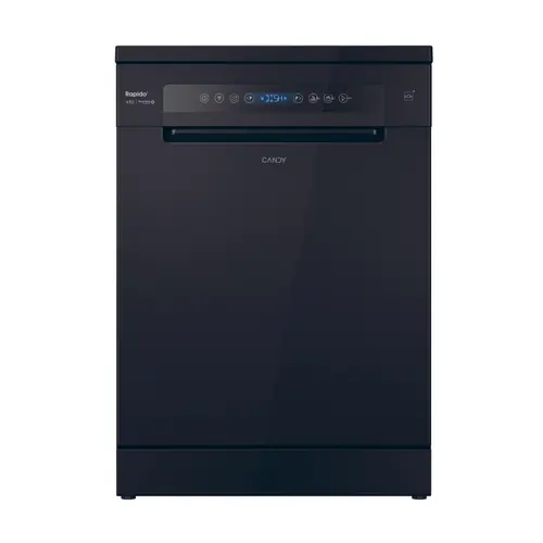 Masina de spalat vase independenta Candy Rapido CF 5C6F0B, 15 seturi, 8 programe, Clasa C, Wi-Fi, Wash & Dry 35', Motor Speed-Drive Inverter, Automatic Open Door, 60 cm (Negru)​