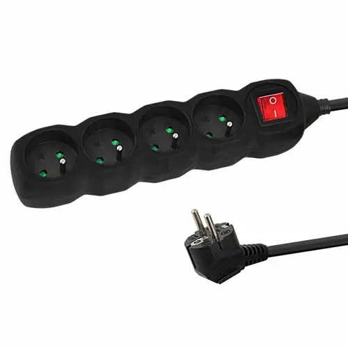 ​Prelungitor Esperanza ELK212K, switch ON/OFF, 4 prize, 1.5m (Negru)