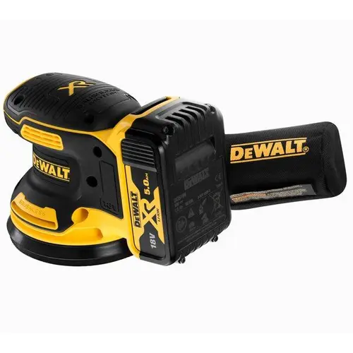 Slefuitor orbital cu excentric Dewalt DCW210P2, 2 acumulatori Li-Ion, 5.0 Ah, XR, 18 V, 125 MM (Negru/Galben)
