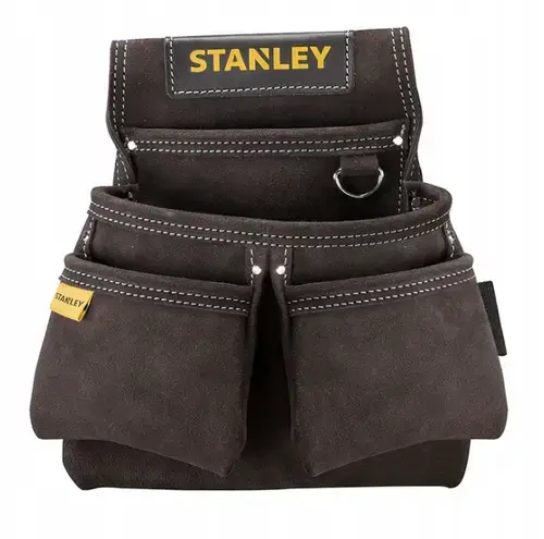 Suport de scule din piele pentru curea Stanley STST1-80116, 3 buzunare (Negru/Galben)