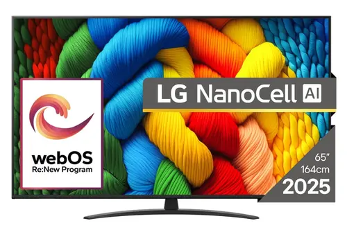 Televizor LED LG 165 cm (65inch) 65NANO81A3A, Ultra HD 4K, Smart TV, WiFi, CI+