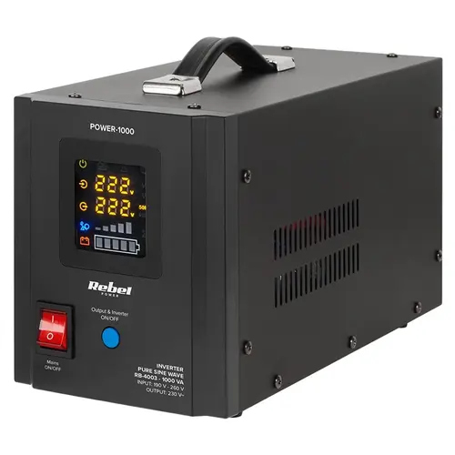 UPS pentru centrala, unda pura sinusoidala, 1000VA, 700W, Negru, REBEL