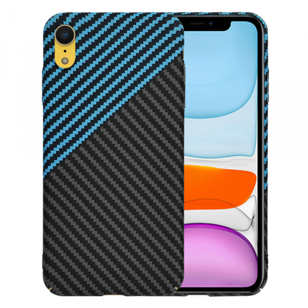 Husa pentru Apple iPhone XR, Techsuit, Carbonite FiberShell, Neagra Bleu