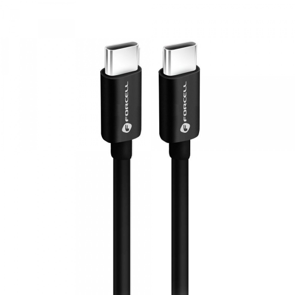 Cablu Date si Incarcare USB-C - USB-C Forcell F-Energy C338, 60W, 0.25m, Negru