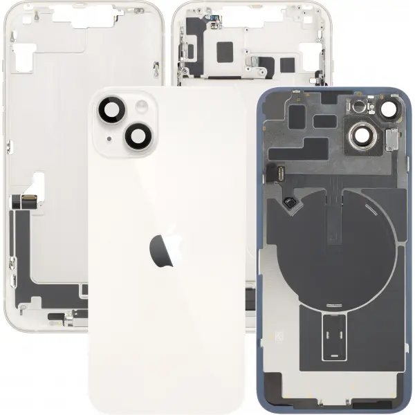 Capac Baterie Apple iPhone 14 Plus, Cu Carcasa Mijloc, Full Parts, Alb (Starlight), Swap