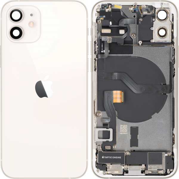 Capac Baterie Apple iPhone 12, Cu Carcasa Mijloc, Full Parts, Alb, Swap
