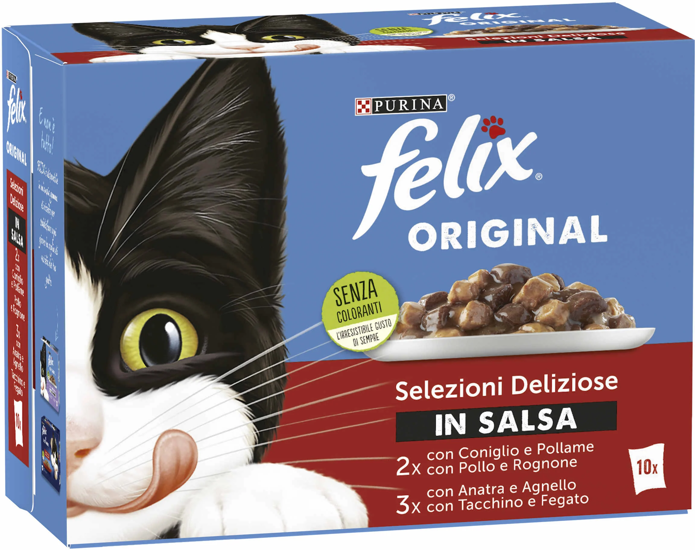 FELIX Original Pachet plicuri pt pisici, cu Raţă şi Miel 10x85g