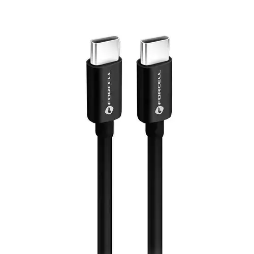 Cablu Date si Incarcare USB-C - USB-C Forcell C338, 60W, 0.25m, Negru